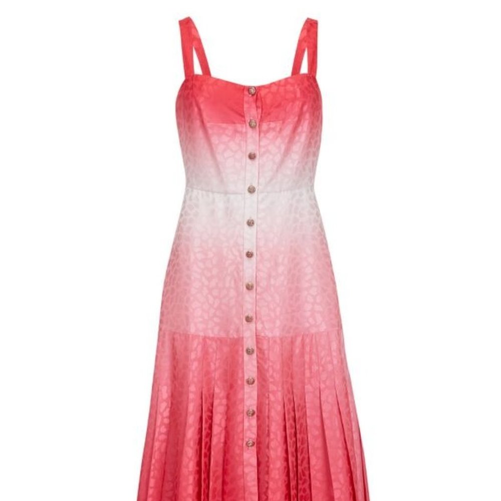 SALONI Karen Pink Ombre Midi Dress Size 0 (UK 4)